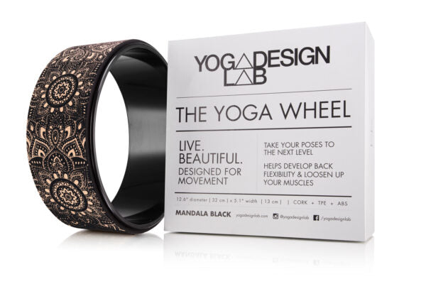 FeelGood Yoga Wheel Cork Mandala Black